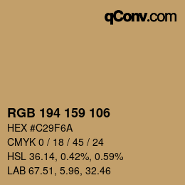Color code: RGB 194 159 106 | qconv.com