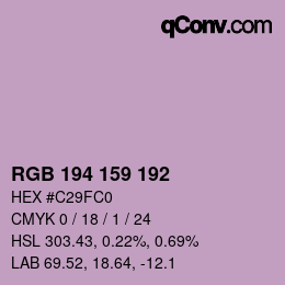 颜色代码: RGB 194 159 192 | qconv.com