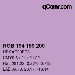 Color code: RGB 194 159 200 | qconv.com