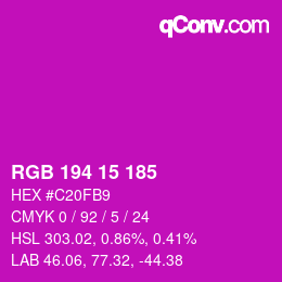 カラーコード: RGB 194 15 185 | qconv.com