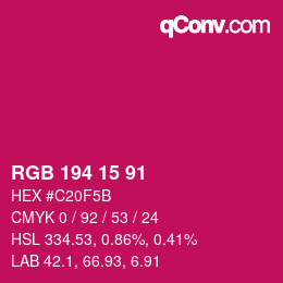 Color code: RGB 194 15 91 | qconv.com