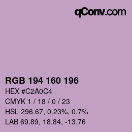 Color code: RGB 194 160 196 | qconv.com