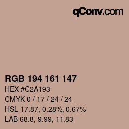 カラーコード: RGB 194 161 147 | qconv.com