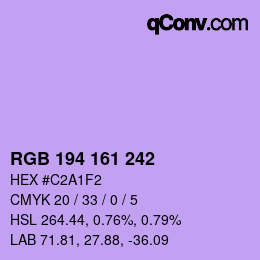 颜色代码: RGB 194 161 242 | qconv.com