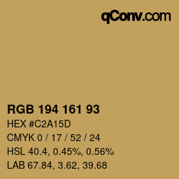 Código de color: RGB 194 161 93 | qconv.com