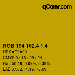カラーコード: RGB 194 162.4 1.4 | qconv.com