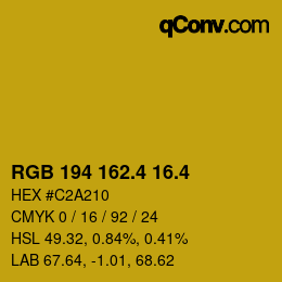 カラーコード: RGB 194 162.4 16.4 | qconv.com