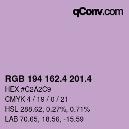 カラーコード: RGB 194 162.4 201.4 | qconv.com