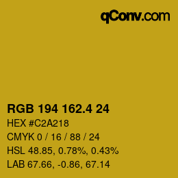 カラーコード: RGB 194 162.4 24 | qconv.com