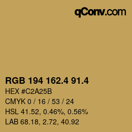 カラーコード: RGB 194 162.4 91.4 | qconv.com