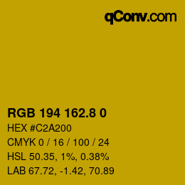カラーコード: RGB 194 162.8 0 | qconv.com