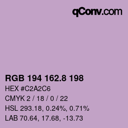 Color code: RGB 194 162.8 198 | qconv.com
