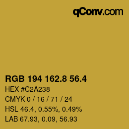 カラーコード: RGB 194 162.8 56.4 | qconv.com