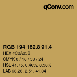 カラーコード: RGB 194 162.8 91.4 | qconv.com