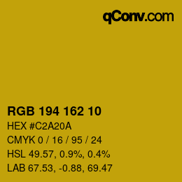 Color code: RGB 194 162 10 | qconv.com