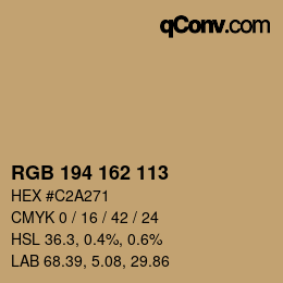 Color code: RGB 194 162 113 | qconv.com