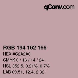 Color code: RGB 194 162 166 | qconv.com