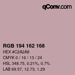 Color code: RGB 194 162 168 | qconv.com