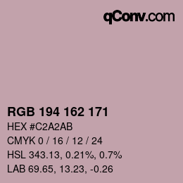 Color code: RGB 194 162 171 | qconv.com