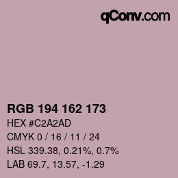 Color code: RGB 194 162 173 | qconv.com