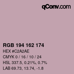 Color code: RGB 194 162 174 | qconv.com