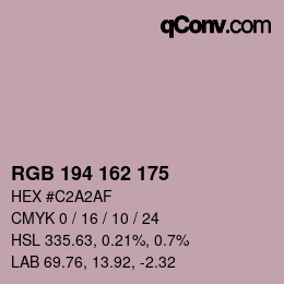 Color code: RGB 194 162 175 | qconv.com
