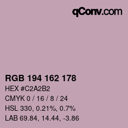 Color code: RGB 194 162 178 | qconv.com