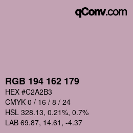 Color code: RGB 194 162 179 | qconv.com