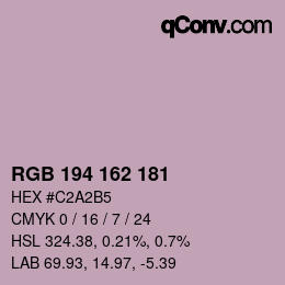 Color code: RGB 194 162 181 | qconv.com