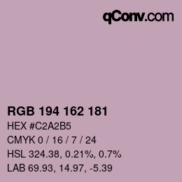 カラーコード: RGB 194 162 181 | qconv.com