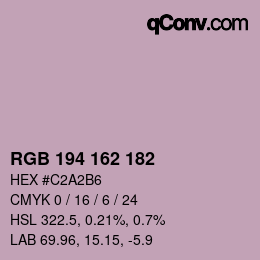 Color code: RGB 194 162 182 | qconv.com