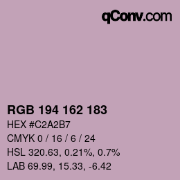 Color code: RGB 194 162 183 | qconv.com