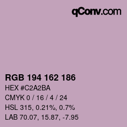 Color code: RGB 194 162 186 | qconv.com