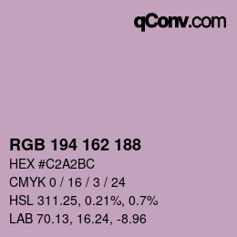 カラーコード: RGB 194 162 188 | qconv.com