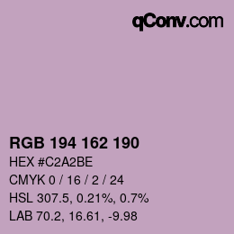 Color code: RGB 194 162 190 | qconv.com