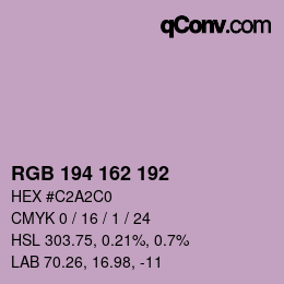 Color code: RGB 194 162 192 | qconv.com
