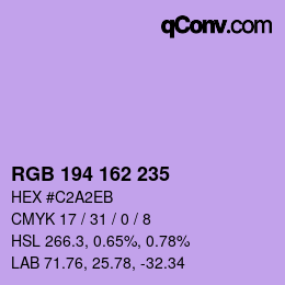 Farbcode: RGB 194 162 235 | qconv.com