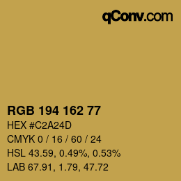 カラーコード: RGB 194 162 77 | qconv.com
