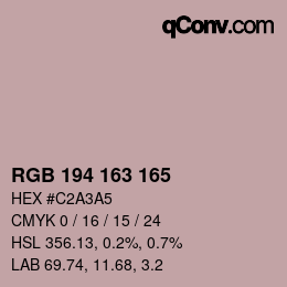 Color code: RGB 194 163 165 | qconv.com