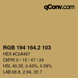 Color code: RGB 194 164.2 103 | qconv.com