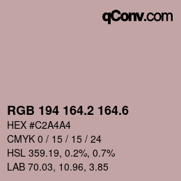 カラーコード: RGB 194 164.2 164.6 | qconv.com