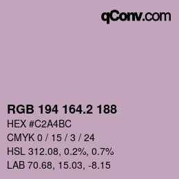 カラーコード: RGB 194 164.2 188 | qconv.com