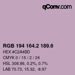 カラーコード: RGB 194 164.2 189.6 | qconv.com