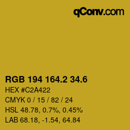 カラーコード: RGB 194 164.2 34.6 | qconv.com