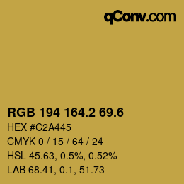 カラーコード: RGB 194 164.2 69.6 | qconv.com