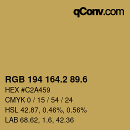 カラーコード: RGB 194 164.2 89.6 | qconv.com