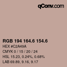 カラーコード: RGB 194 164.6 154.6 | qconv.com