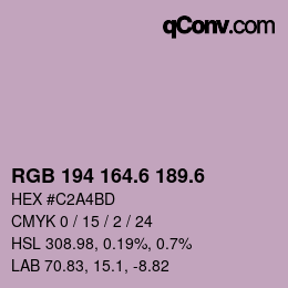 カラーコード: RGB 194 164.6 189.6 | qconv.com