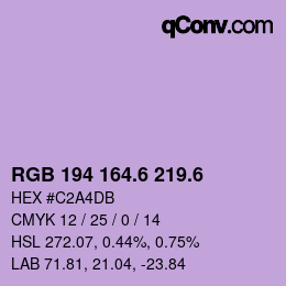 カラーコード: RGB 194 164.6 219.6 | qconv.com