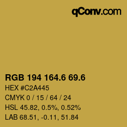カラーコード: RGB 194 164.6 69.6 | qconv.com